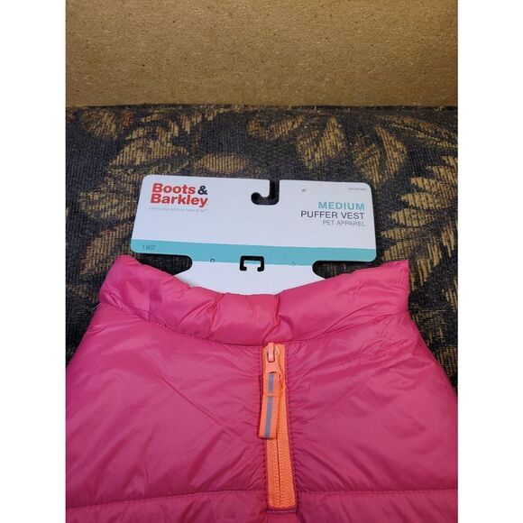 Boots and Barkley Pink and Orange  Medium Puffer Vest - Picture 1 of 7
